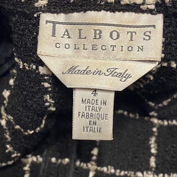 Talbots Collection Blazer Wool Blend Made In Italy Pockets Frayed Raw Hem Size 4 - Picture 5 of 6
